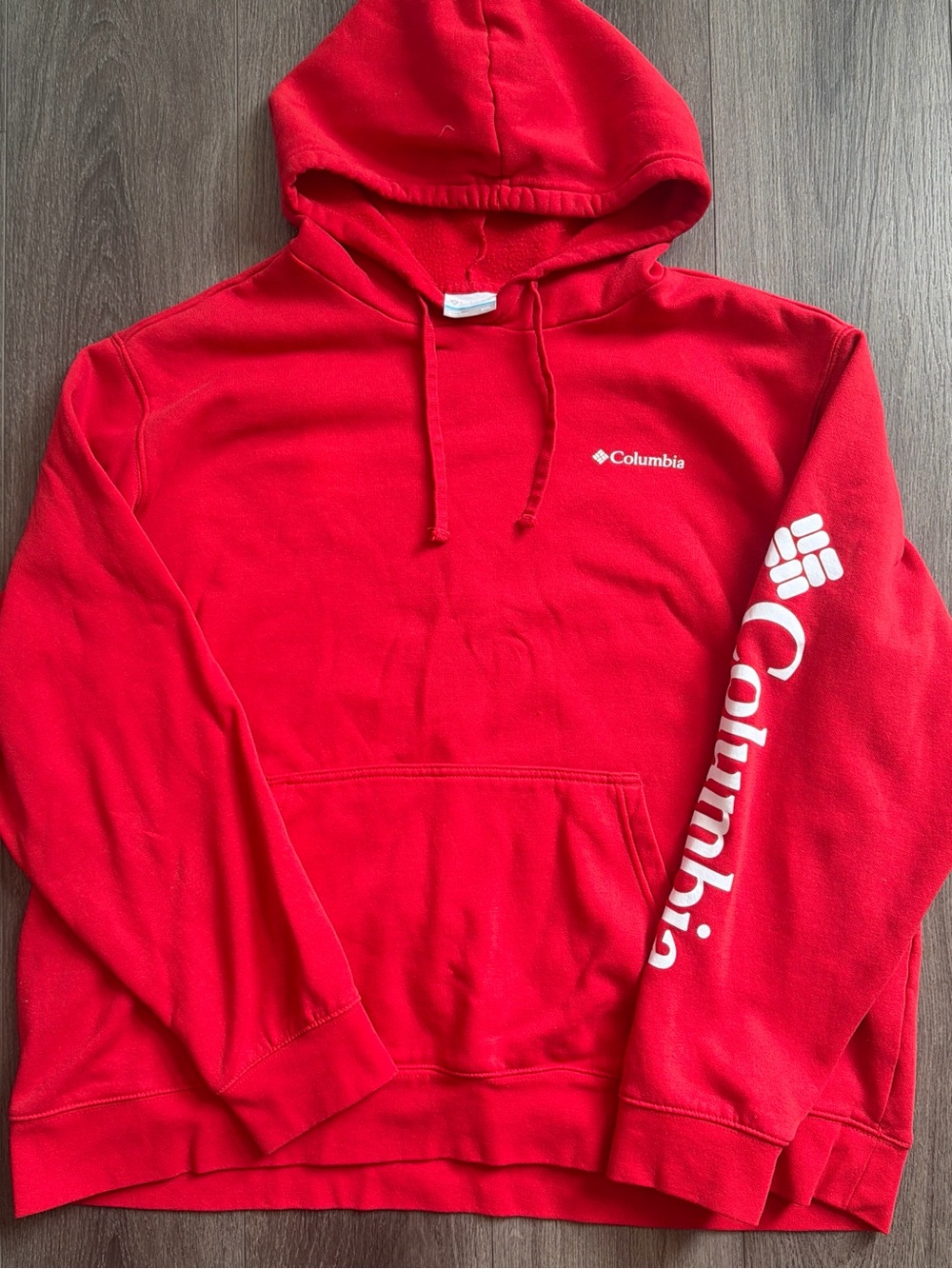 Columbia Men's Red Logo Hoodie Sweatshirt Sz 2XL XXL